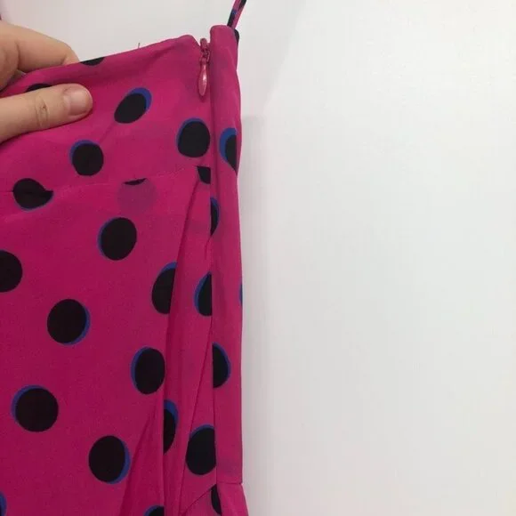 NWT Derek Lam 10 Crosby Taula Polka Dot One-Shoulder pink Dress  size 0 - Picture 9 of 15